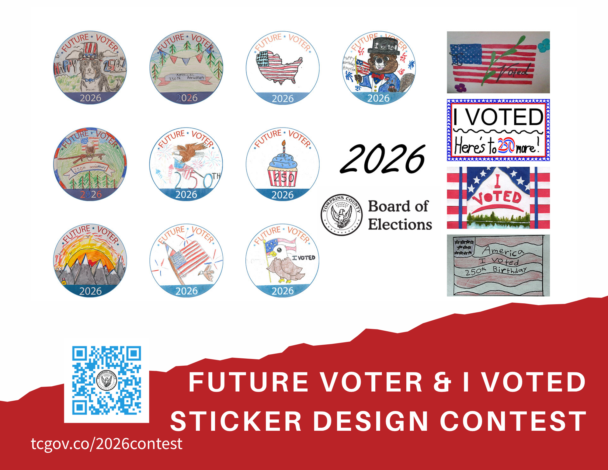 14 election sticker designs with QR code