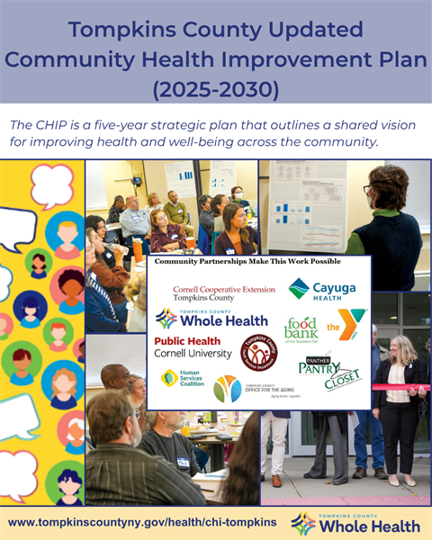 Collage of photos, featuring community partners involved in CHIP planning
