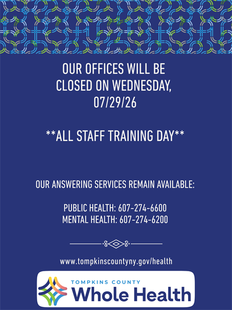 TCWH Building Closure notice 7-29-26, closed for all day staff training.