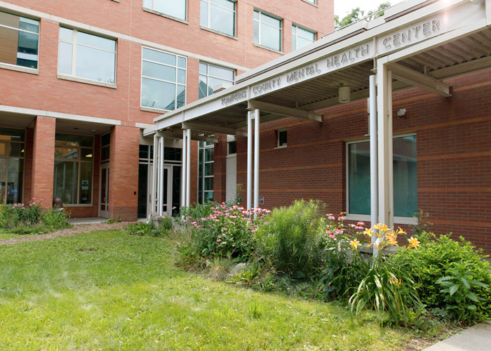 Mental Health building entrance, 201 E Green St, Ithaca