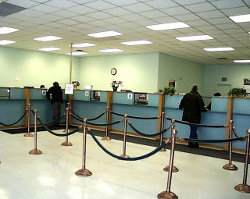 Mostradores interiores del DMV