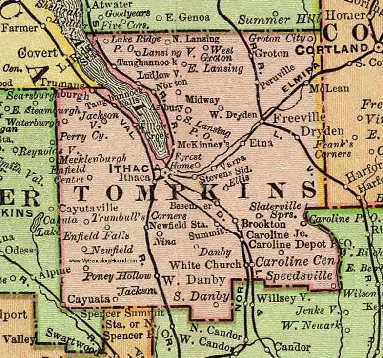 Image of Tompkins County Map