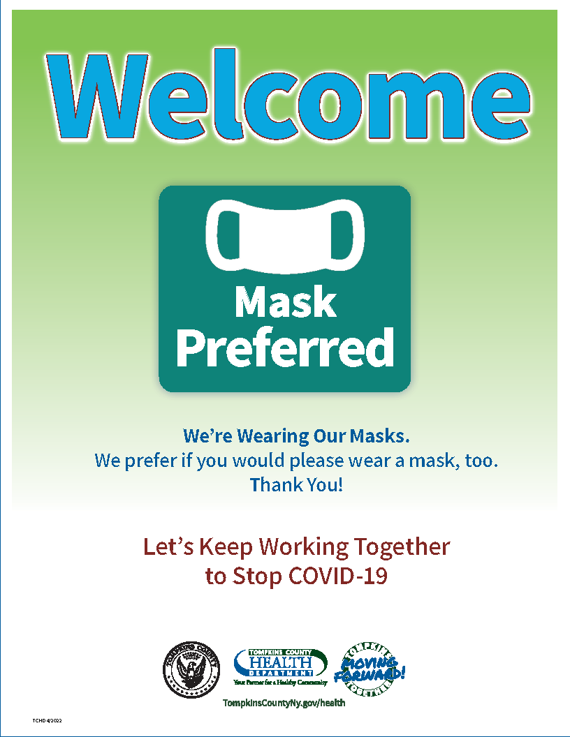 Sign image: Masks Preferred (green)