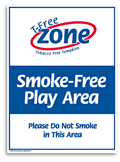 Smokefree Play Area sign