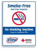 Smokefree Property sign custom made for the local Red Cross shelter