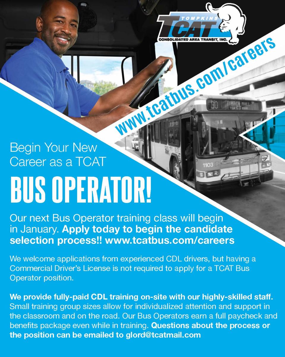 tcat job alert for bus operators