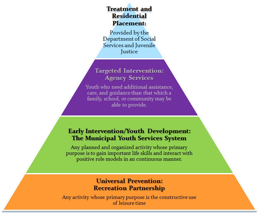 Pyramid of level of youth services programs